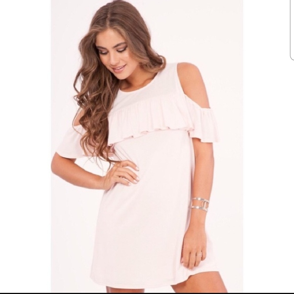 Light Pink Cold-Shoulder Dress